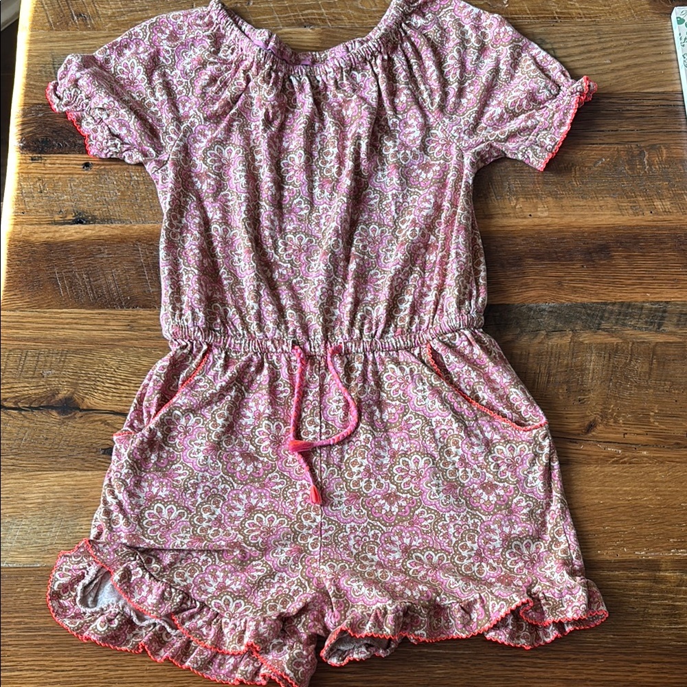 Mini Boden Floral Pink Kids Romper 9-10Y
